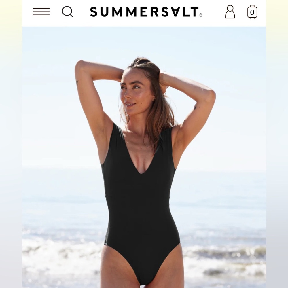 Summersalt The Ruched Backflip - black - 8LT tall - long torso - near new